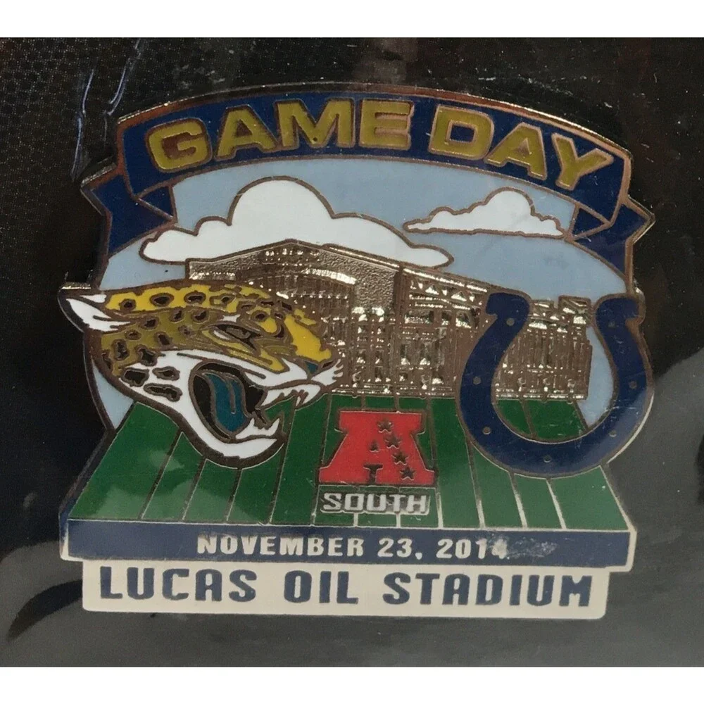 2014 GAME Day -Jacksonville JAGUARS vs COLTS -Lucas Oil Stadium Pin New